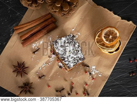 Sponge Cake With And Honey, Piernik, Brown Biscuit