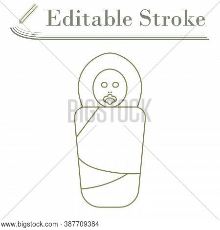 Wrapped Infand Icon. Editable Stroke Simple Design. Vector Illustration.