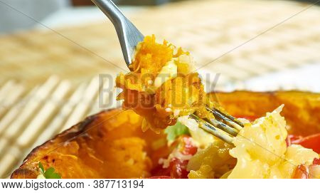 Italia Baked Margherita Spaghetti Squash  Close Up