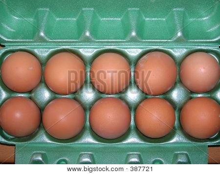 Eier in grünen Kunststoff Feld 4
