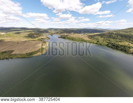 Aerial View Of Pchelina Reservoir, Pernik Region, Bulgaria