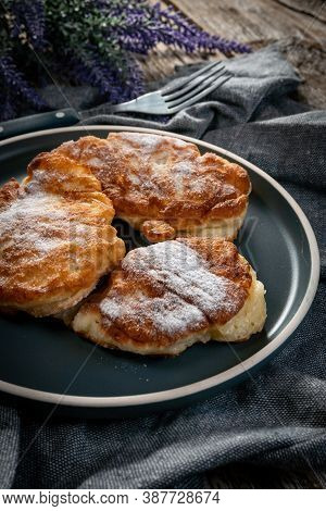 Sweet Pancakes Made Of Apple, Milk And Flour (racuchy)