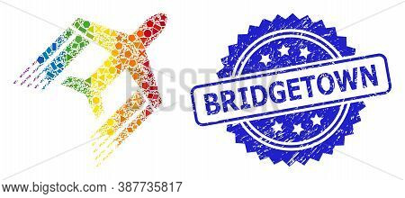 Spectrum Vibrant Vector Aviation Mosaic For Lgbt, And Bridgetown Unclean Rosette Seal Print. Blue St