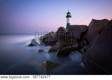 The Lighthouse In The Harbor Of Sassnitz, Baltic Sea - Germany