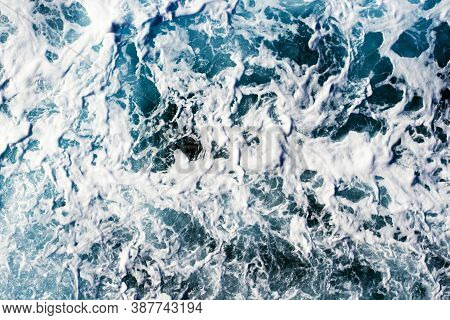 White Sea Foam, Sea ​​foam Top View, Natural Background