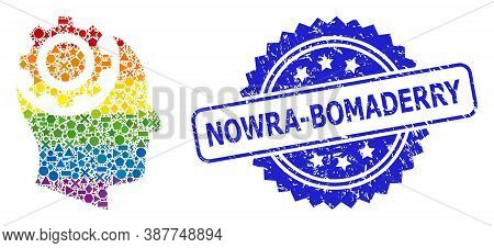 Spectrum Colored Vector Human Intellect Gear Collage For Lgbt, And Nowra-bomaderry Rubber Rosette St