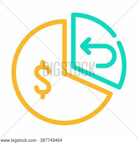 Pie Chart Cashback And Purchaise Color Icon Vector Illustration