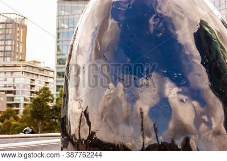 London, United Kingdom - September 14, 2017: City Hall Black Egg Sculpture Located On Riverside Prom