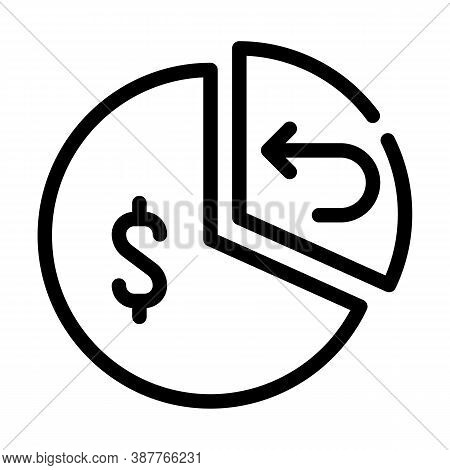 Pie Chart Cashback And Purchaise Line Icon Vector Illustration