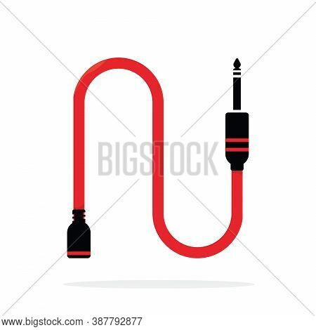 Alphabet N Letter Logo Formed By Jack Cable Or Wire. Vector Design Template Elements For Your Audio,