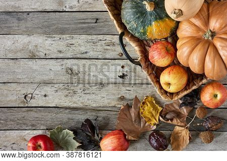 Rustic Immage With Pumpkin For Celebration Decoration Design. Autumn Background. Happy Halloween. Th