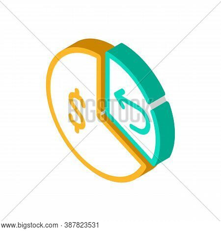 Pie Chart Cashback And Purchaise Isometric Icon Vector Illustration