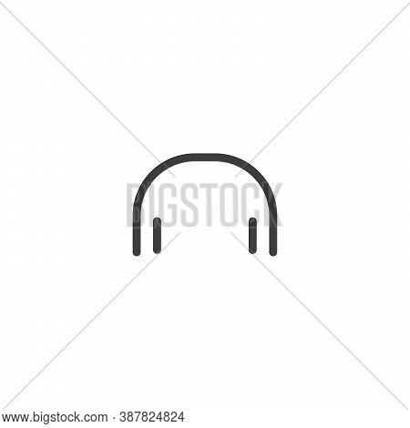 Headphone Headset Line Icon. Stock Vector Illustration Isolated On White Background.
