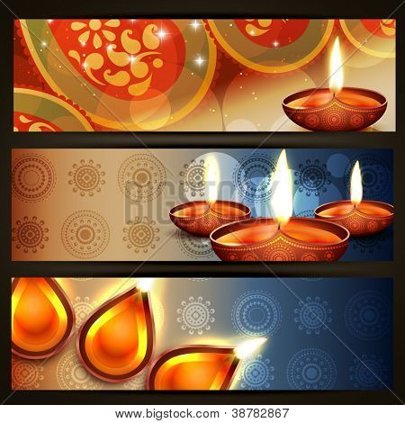 set di intestazioni cracker diwali vettoriale