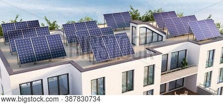 Solar Panel(solar Cell) With The Cloud On Sky, Solar Energy Panel Photovoltaic Cell, Hot Climate Cau