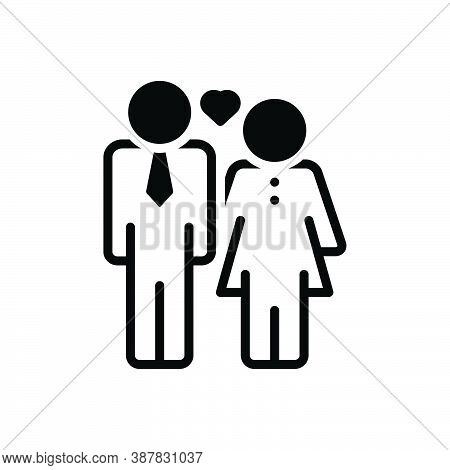 Black Solid Icon For Husband Spouse Man Partner Yokefellow Hubby Married-man Couple Woman