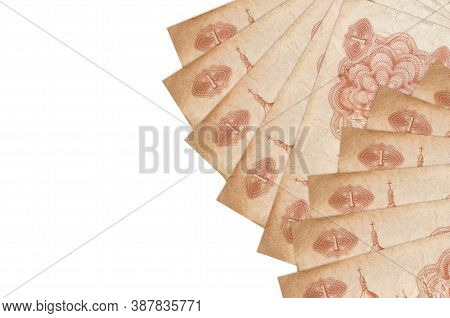 1 Ukrainian Coupon Bills Lies Isolated On White Background With Copy Space. Rich Life Conceptual Bac