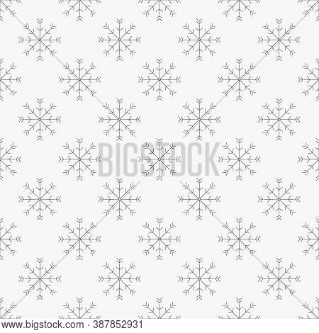Snowflakes Seamless Pattern. Winter Christmas Snowfall Background For Wrapper Scrapbooking Paper Chr