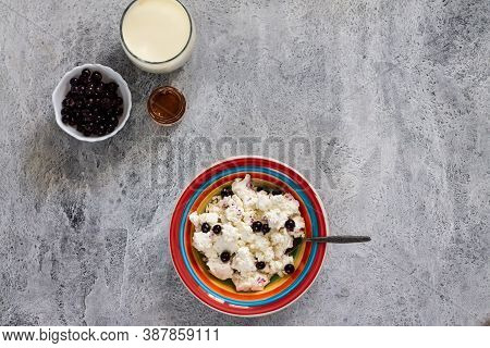 Healthy Dietary Breakfast With Cottage Cheese And Berries