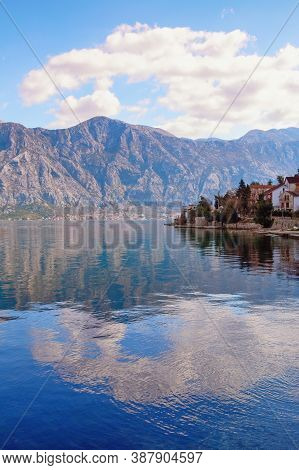 Winter Mediterranean Landscape.  Montenegro, Adriatic Sea, View Of Kotor Bay And Stoliv Village