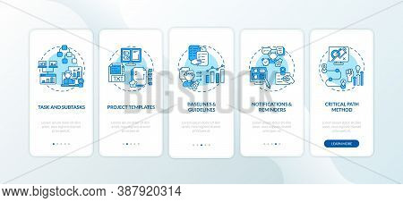 Remote Job Software Structure Onboarding Mobile App Page Screen With Concepts. Task And Subtasks, Ba