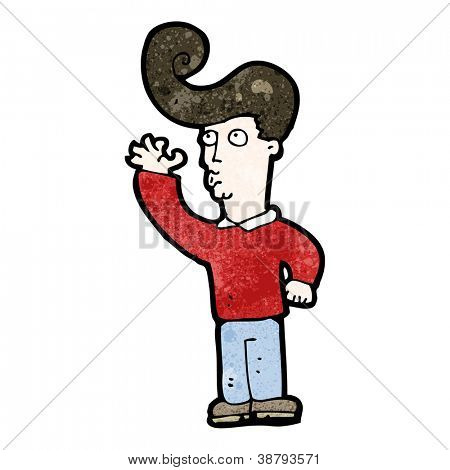 uomo Cartoon con grandi capelli