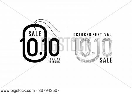 10.10 Online Shopping Sale Poster Or Flyer Design. With Two Variation Design Flat And Lines Color. A