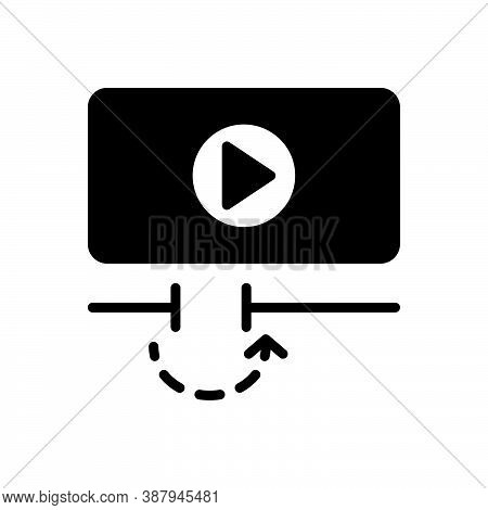 Black Solid Icon For Escape Skip Sally Jump Video-editing Cut