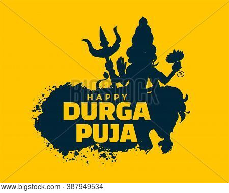 Happy Durga Pooja Festival Card Design Vector