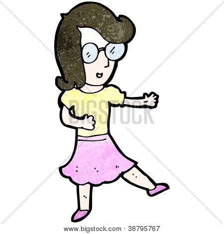 cartone animato di occhiali donna indossa