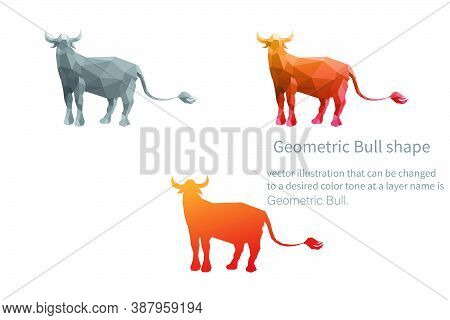 Bull Shape Vector Image That Can Be Changed To A Desired Color Tone At A Layer Name Is Geometric Bul