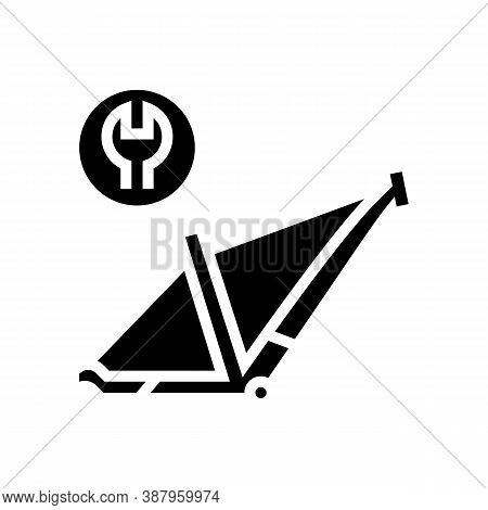Bicycle Frame Repair Glyph Icon Vector. Bicycle Frame Repair Sign. Isolated Contour Symbol Black Ill