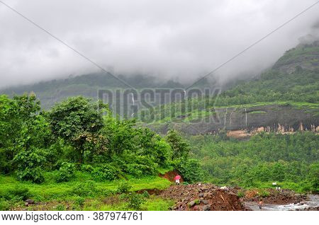 The Mountain Covered With Clouds In The Monsoon