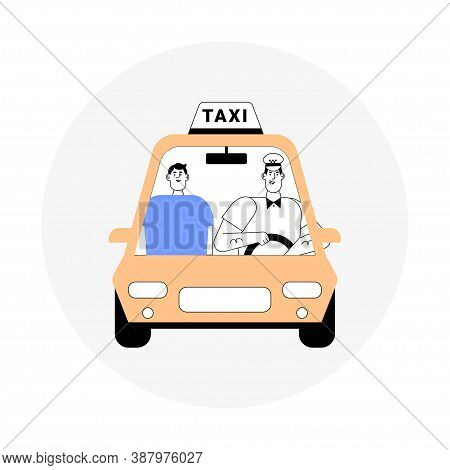 Driver And Passenger In Car, Front And Side View Isolated Objects