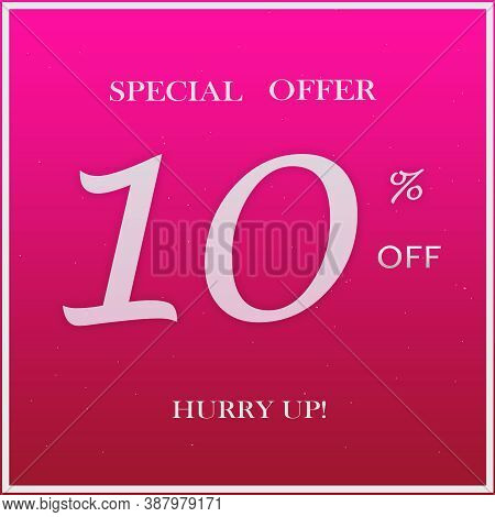 Pink Promotion Special Offer Discount Banner With 99% Off Hurry Up Text Design On Pink Background.