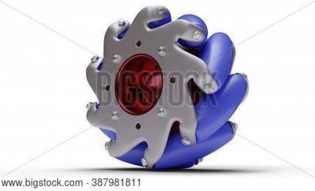 3d Illustration Of A Mecanum Wheel For Unmanned Vehicles.