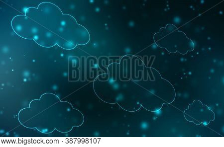 2d Illustration Of Cloud Computing, Cloud Computing Concept, Cloud Computing Technology Internet Con