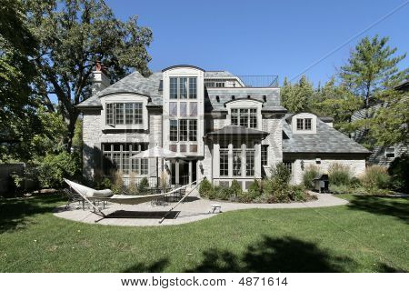 Brick Home With Hammock