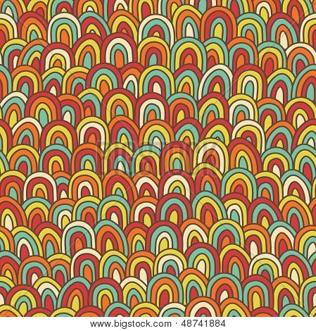Seamless pattern retrò in stile doodle.