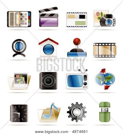 Internet, Computer And Mobil Phone Icons