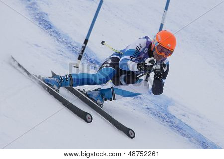 VAL D'ISERE'FRANSA. 19-12-2010. Andrea Jardi (SPA) wome süper büyük Slalom bölümünü sırasında
