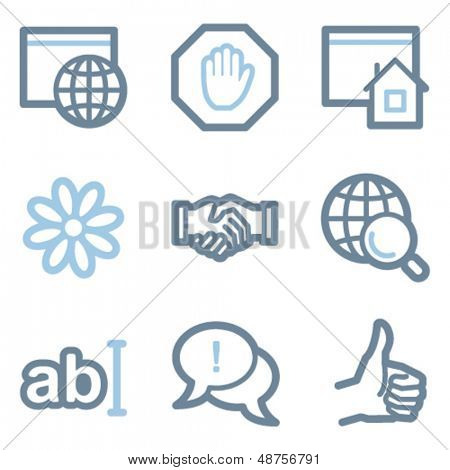 Serie contour Internet icone, blu line