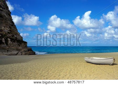 Calabria, Strand von Tropea-Stadt,