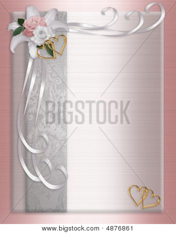 Wedding Invitation Elegant Pink Satin
