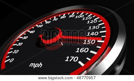 Snelheidsmeter met bewegende pijl 