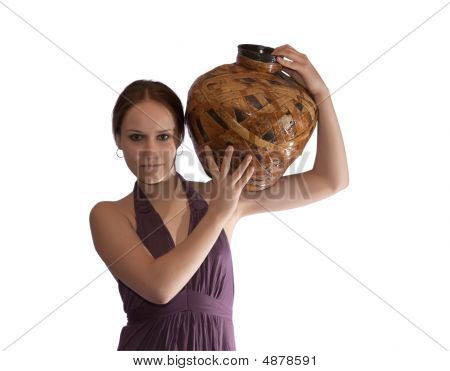 Junge Frau mit Krug