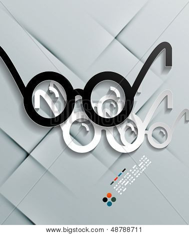 Szemüveg papír modern vector design