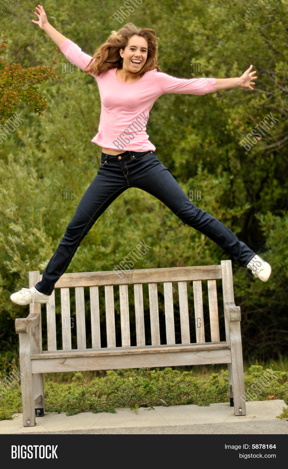 Teenager Jumping Bench Image & Photo (Free Trial) Bigstock