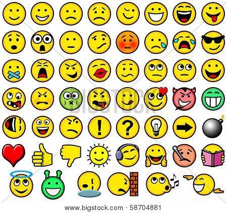 Classic retro style 54 smileys