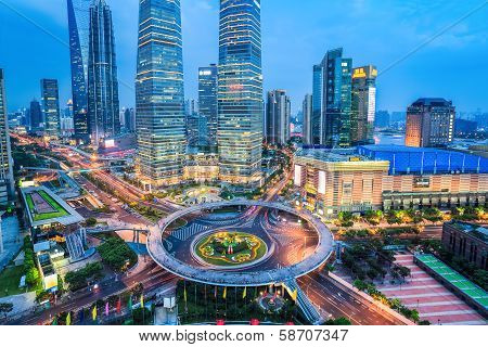 Shanghai Midtown In Nightfall